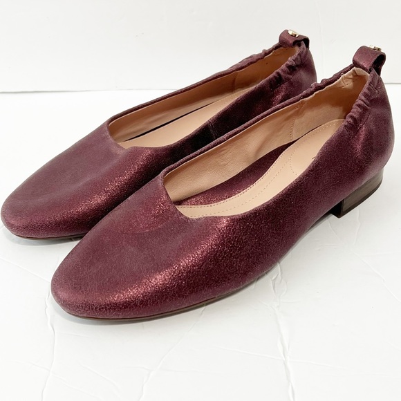 Taryn Rose Shoes - Taryn Rose purple metallic shimmer leather Bess flat size 10